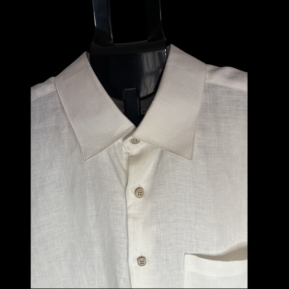 Joseph Abboud 100% Linen Casual Button Up Shirts Bundle Black and White Mens Lg - Picture 7 of 9